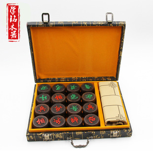 中式实木象棋血檀木黑檀木象棋送皮革棋盘木质中国象棋下棋套装