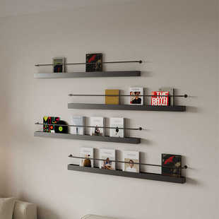 北欧简约照片展示架铁艺书架墙上置物架杂志书刊架传单图册展示架