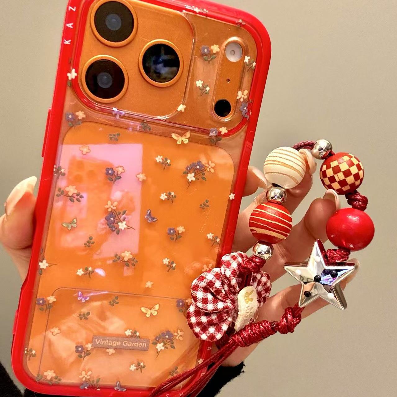 唯美ins透底满屏碎花蝴蝶适用ihone17promax苹果16pr手机壳15新款小众简约设计感防摔保护壳