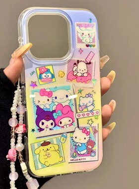 蓝黄渐变三丽鸥帕恰狗布丁狗适用iphone16prom苹果15手机保护壳14可爱卡通童趣创意新款防摔