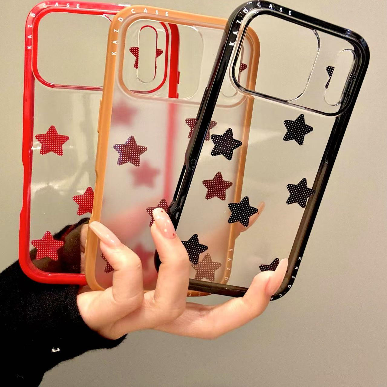 多巴胺彩色边框波点五角星适用ihone17promax苹果16p手机壳新款15小众简约设计感防摔保护壳