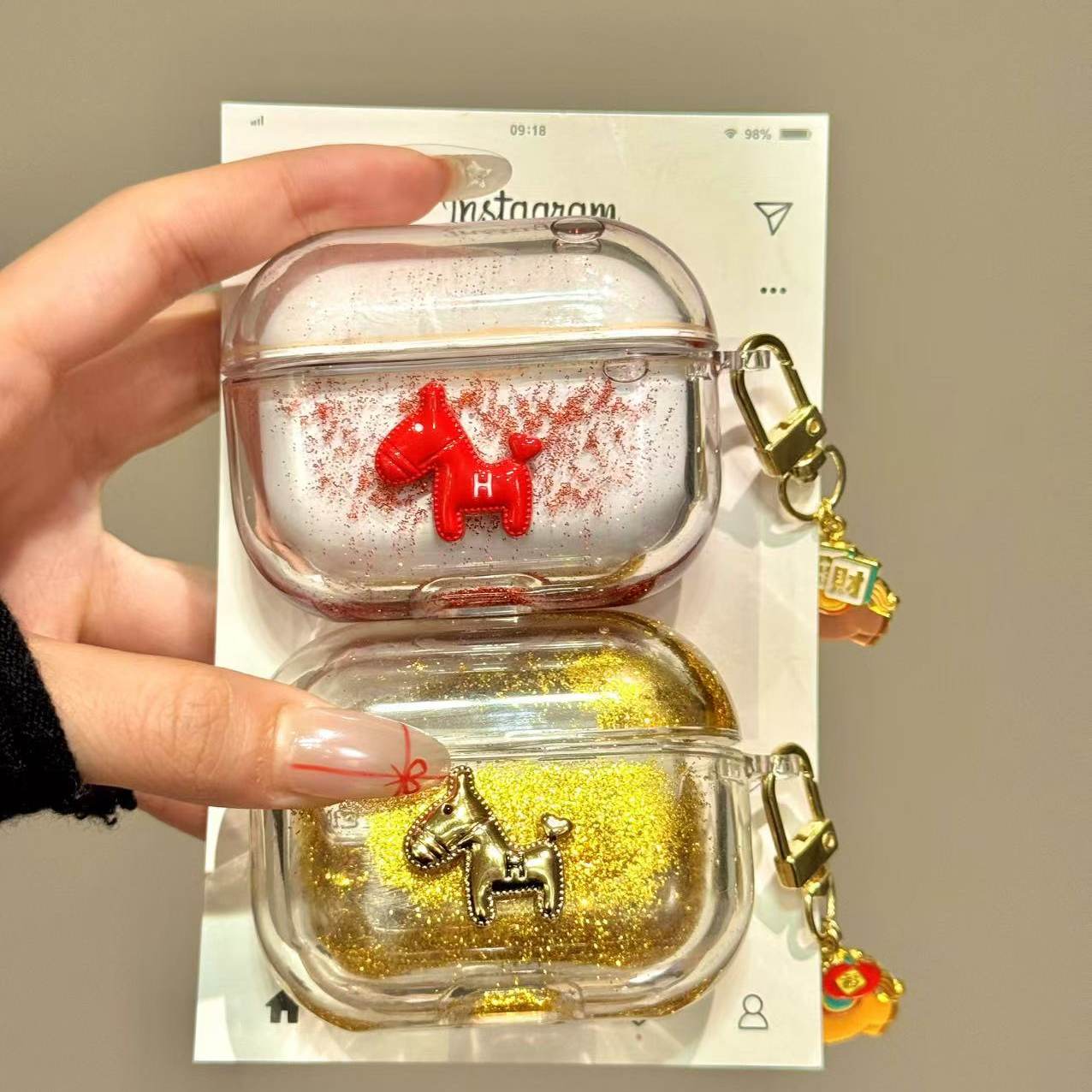 趣味流沙立体小马耳机套适用airpods3防摔airpodspro2耳机壳新款童趣创意搞怪新款防摔保护壳,3C数码配件,耳机保护套,淘宝优惠券,粉丝福利购,淘宝优惠卷