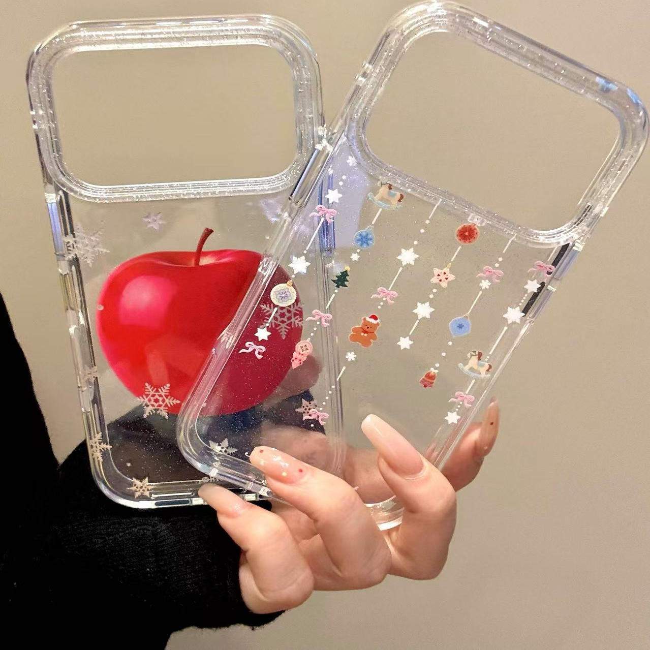 治愈系红苹果许愿摇马小熊挂玲适用ihone17promax苹果16p手机壳15小众简约设计感防摔保护壳