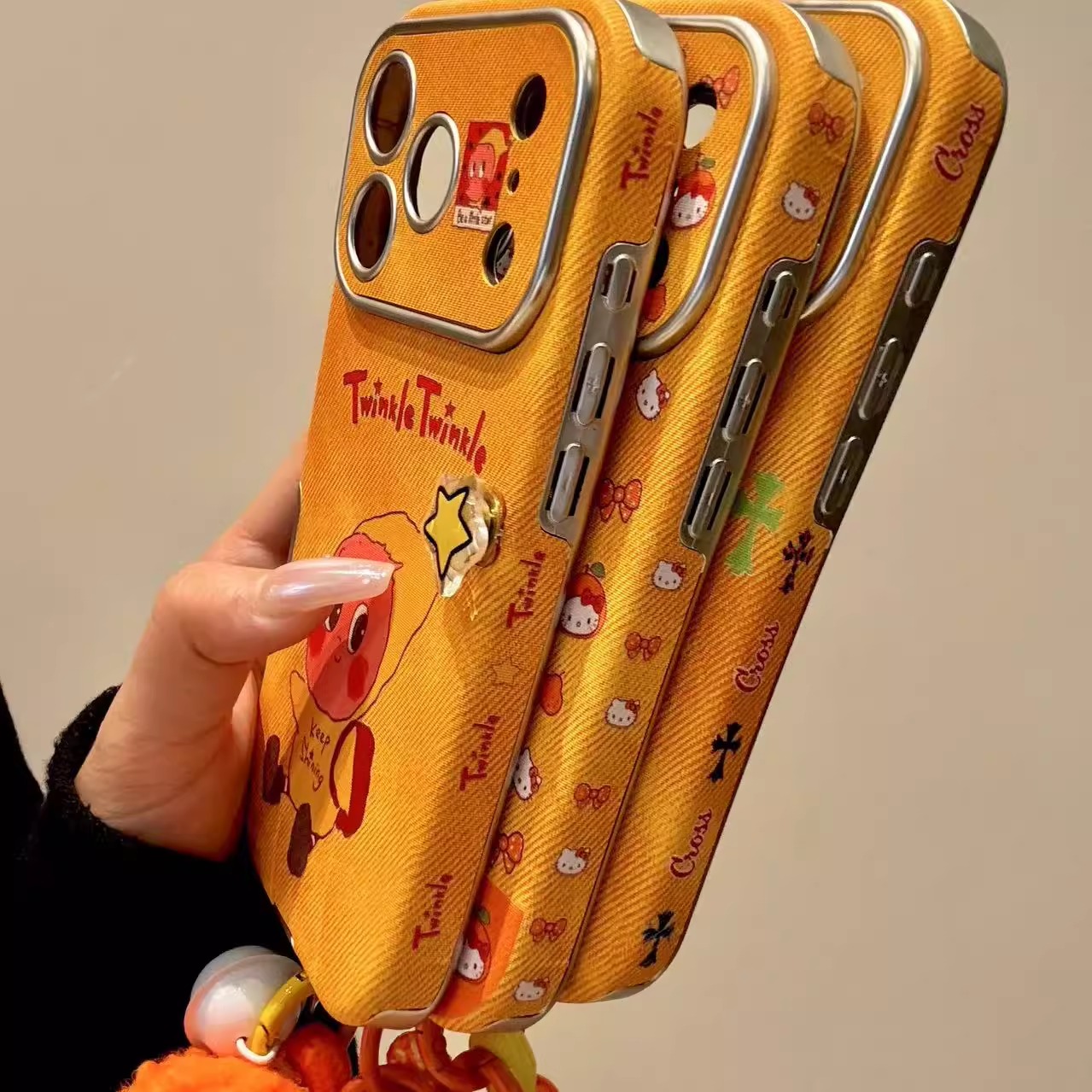 创意趣味彩色十字架星星宝宝猫咪适用ihone17promax苹果16p手机壳少女心软萌甜美防摔保护壳