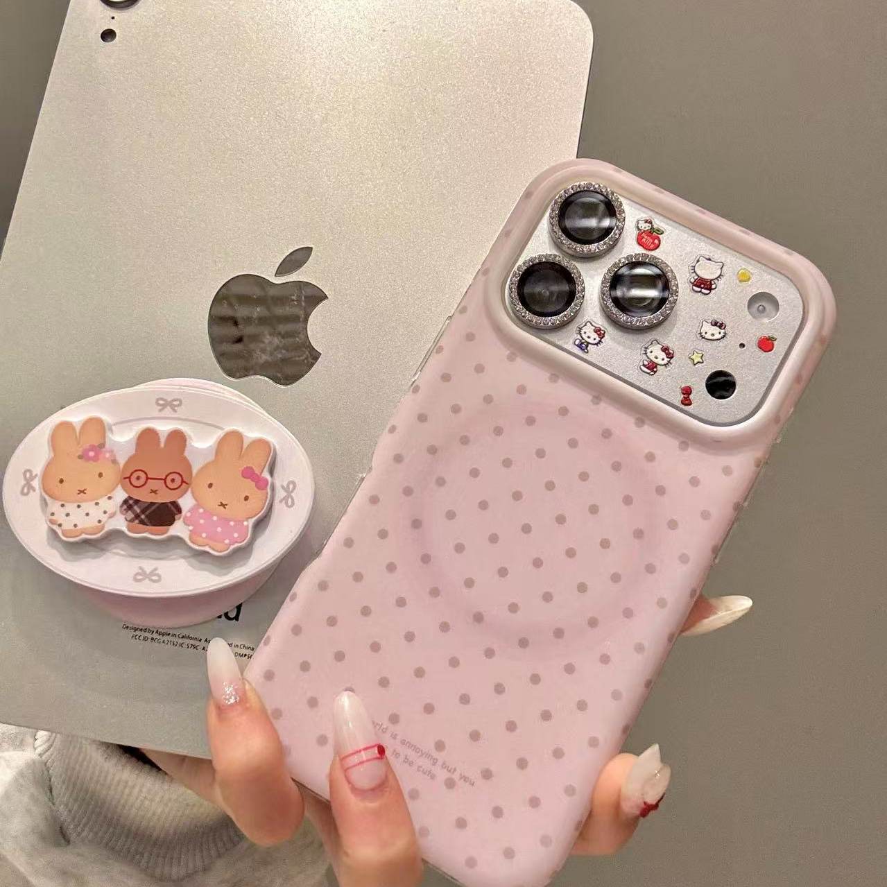 萌系可爱波点蝴蝶结三米菲兔适用于iphone17promax苹果15手机壳16可爱卡通童趣创意新款防摔,3C数码配件,手机保护套/壳,淘宝优惠券,粉丝福利购,淘宝优惠卷