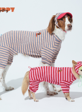 jamjam条纹四脚衣 Puppy Gallery韩国宠物大中小型犬猫保暖打底衫
