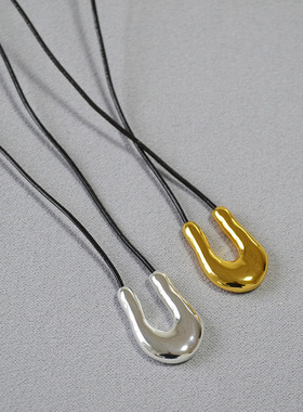 u型马蹄项链毛衣链潮酷不规则女