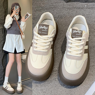 百搭厚底小众复古休闲运动阿甘板鞋 德训鞋 新款 子2026年春季 潮 女鞋
