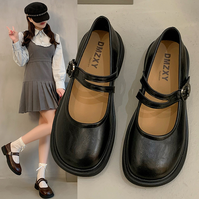 复古日系JK平底玛丽珍女鞋图片