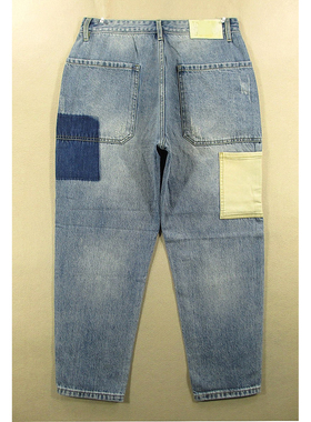 多兜牛仔裤男29码萝卜裤宽松窄脚哈伦裤破洞KHCO包邮Q109/6505-12