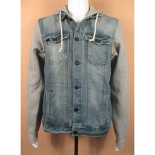 牛仔衣夹克外套男 靓仔款拼色连帽外套SN韩版潮流帅*K409/0785**3