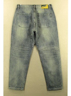 牛仔裤男士美式高腰宽松锥形萝卜哈伦裤束脚九分I403/68583*07