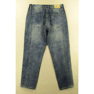 束脚无弹高腰水洗老爹裤 薄款 哈伦裤 F404 牛仔裤 8282 男美式