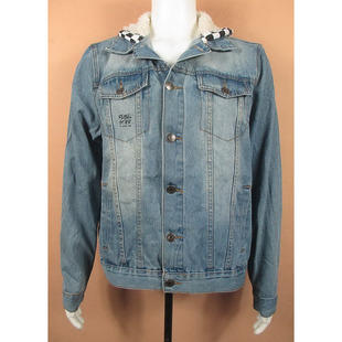 牛仔衣夹克外套男 靓仔款拼色连帽外套SN韩版潮流帅*w408/0785**9