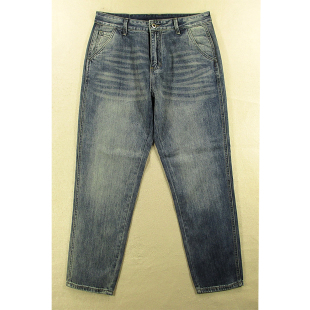 男美式 7283 复古厚实高腰宽松锥形束脚哈伦裤 K303 老爹裤 牛仔裤