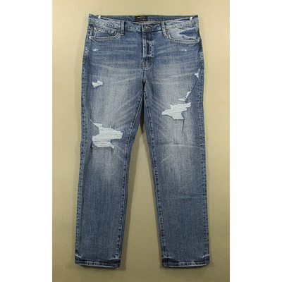 牛仔裤男弹力修身直筒破洞加大码胖子肥佬裤全新品*B104/52507-15