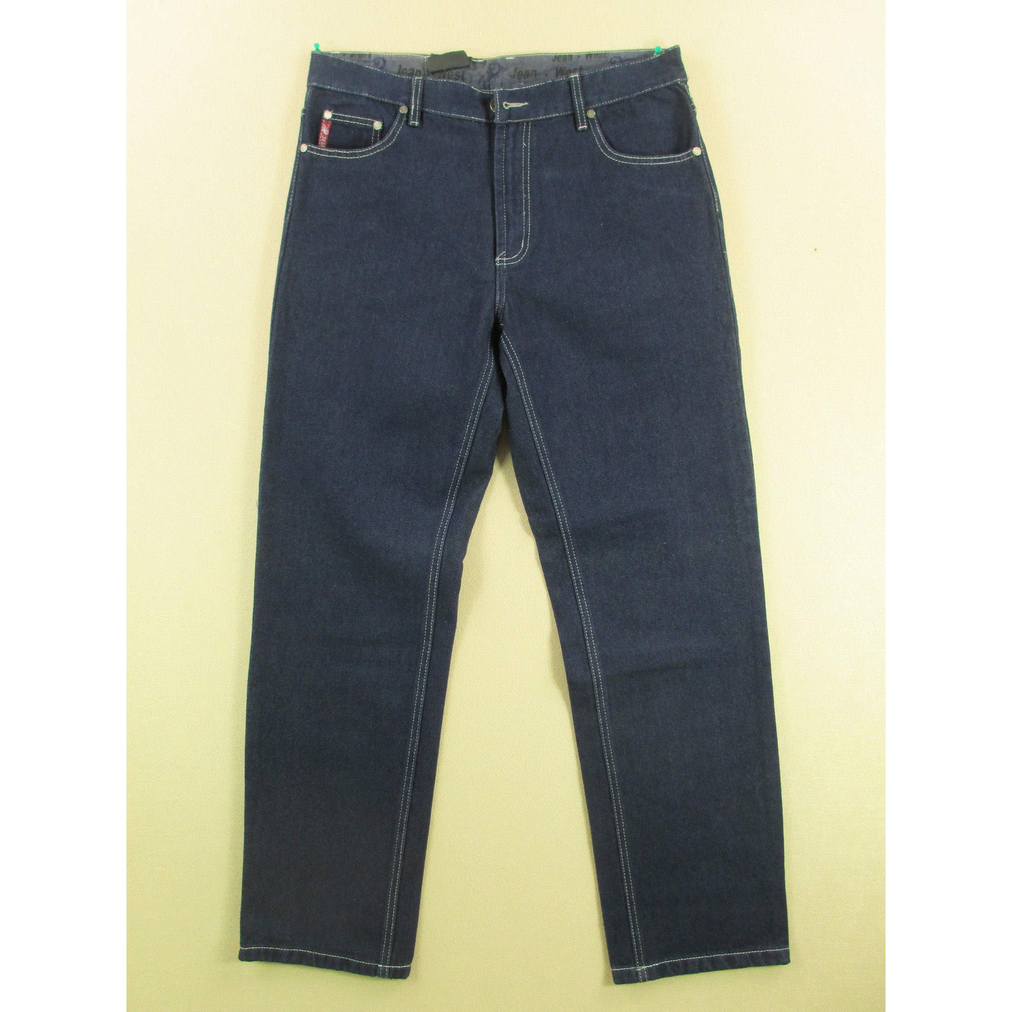 欧版复古高腰纯棉牛仔裤男