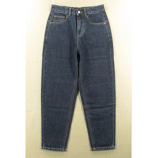 68281 牛仔裤 O109 秋冬抓绒加厚高腰萝卜老爹哈伦裤 女27码