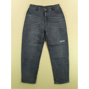 98581 牛仔裤 B201 高腰宽松老爹萝卜型哈伦裤 日系复古锥形裤