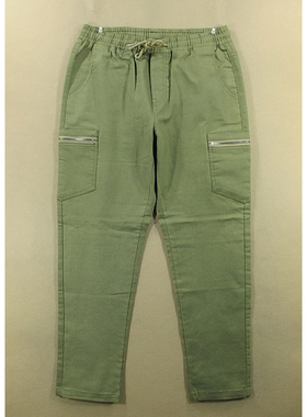 休闲裤男30码弹力修身锥形小脚多兜松紧腰全新品F108/05502-02