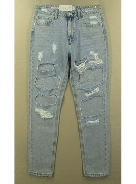 牛仔裤女29码 超级破洞外单SLIM MOM JEANS*包邮P307/68056-15