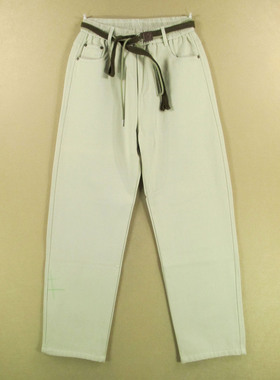 休闲裤男秋冬抓绒加厚松紧腰弹力宽松直筒阔腿裤B204/98583*11