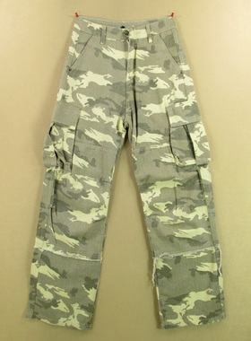 牛仔裤男28码欧版迷彩多兜工装慵懒风阔腿裤宽松直筒W311/6801-10