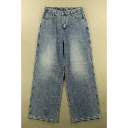 牛仔裤男阔腿裤喇叭裤宽松紧腰复古加长裤子全新品*H208/59513-05