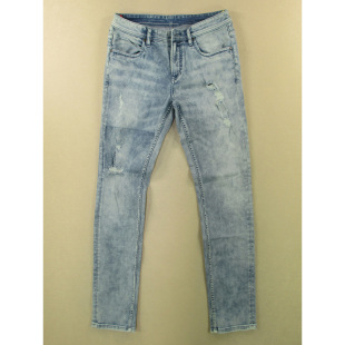 欧版 样板裤 破洞弹力紧身小脚裤 外单品C301 牛仔裤 9801 男32码