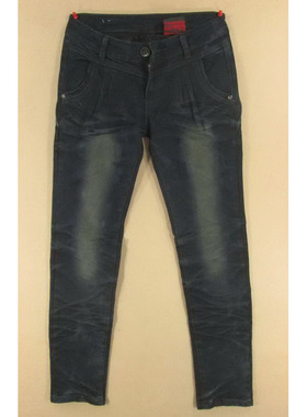 牛仔裤女26码 褶皱低腰修身小脚款*KHCO包邮R109/88502-04