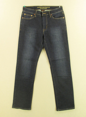 牛仔裤男31码弹力修身直筒中低腰外单破洞KHCO长裤子R302/3803-20