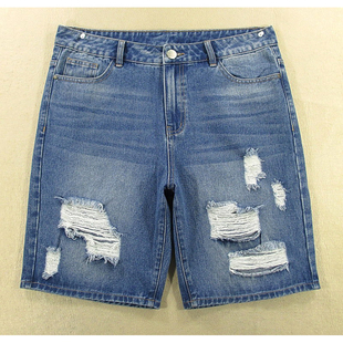 破洞宽松夏短裤 乞丐裤 8235 五分裤 S208 男32码 包邮 牛仔中裤 KHCO