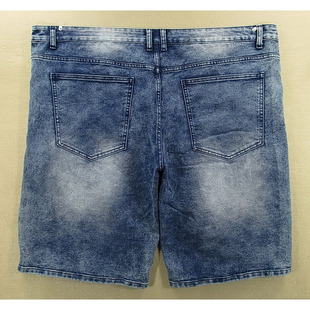 短裤 男46码 外单肥佬裤 包邮 W104牛仔中裤 子弹力破洞特价 2608