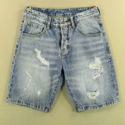 牛仔中裤五分裤男30码破洞短裤外单夏款KHCO广州牛仔B207/9832-19