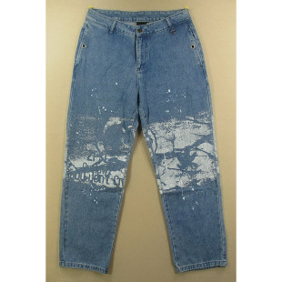 0081 牛仔裤 慵懒涂鸦纯棉柔软透气宽松滑板A502 美式 男32码