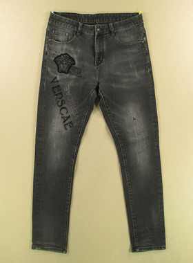 牛仔裤男32码弹力修身小脚裤破洞外单KHCO长裤子B209/98506-14