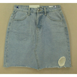 牛仔中裙25码 Z104 贴布花洗水小码 单品洗水KHCO特价 包邮 9652