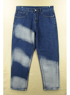 16*68687/N406*牛仔裤男欧版高腰宽松潮牌复古锥形裤老爹裤哈伦裤