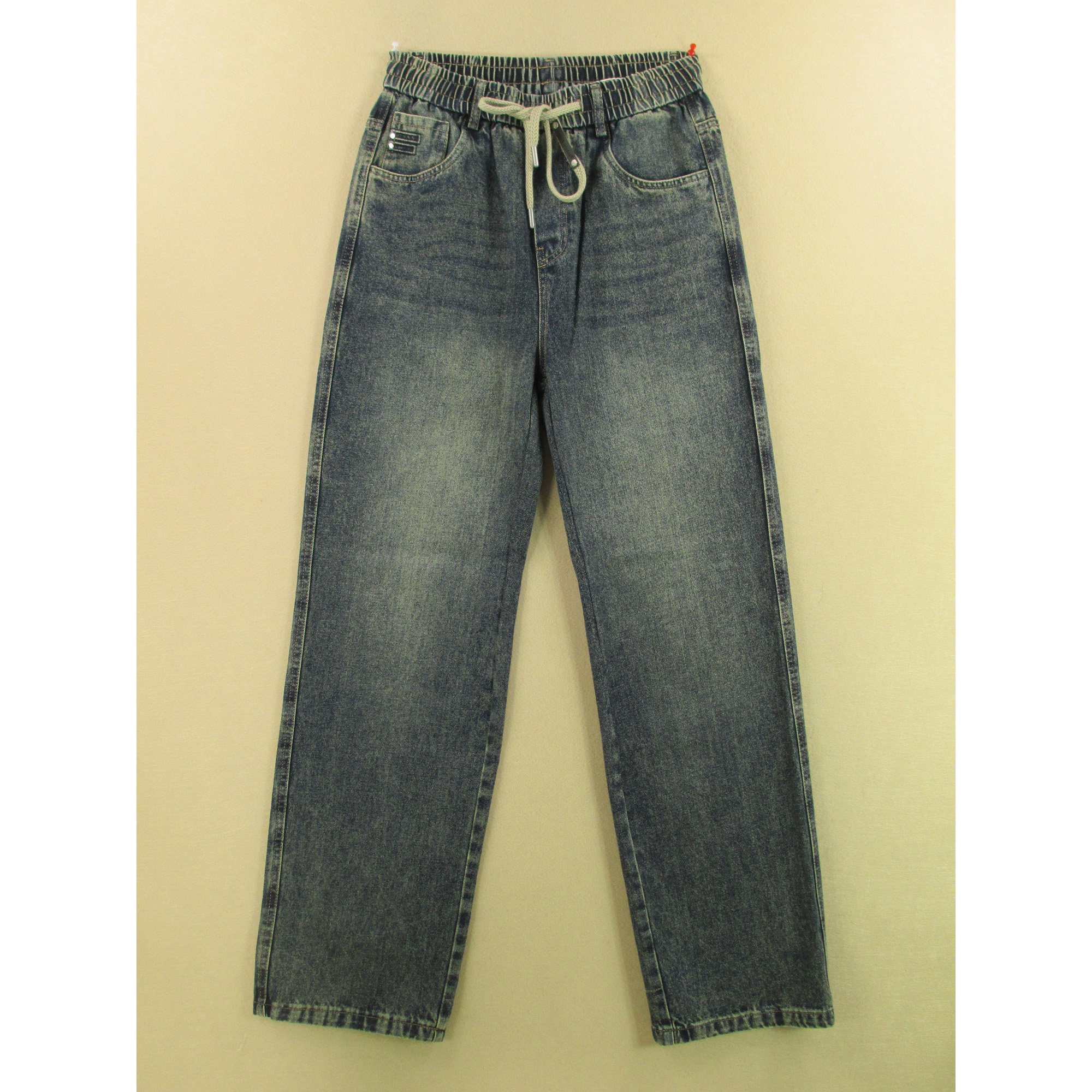 牛仔裤男31码阔腿裤宽松复古慵懒松紧腰老爹裤长裤子P203/3804-16,男装,牛仔裤,淘宝优惠券,粉丝福利购,淘宝优惠卷