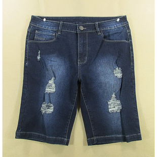 弹力修身 破洞短裤 2536 五分裤 F104 男32码 全新品 牛仔中裤 夏款