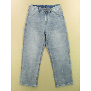 男32码 3801 老爹裤 子Q308 加肥宽松复古慵懒风KHCO长裤 牛仔裤