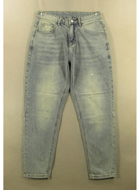 牛仔裤九分裤男30码薄款弹力萝卜裤破洞长裤子全新品Q109/5503-16