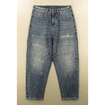 牛仔裤男日系复古锥形裤高腰宽松老爹萝卜型哈伦裤M104/6508-18