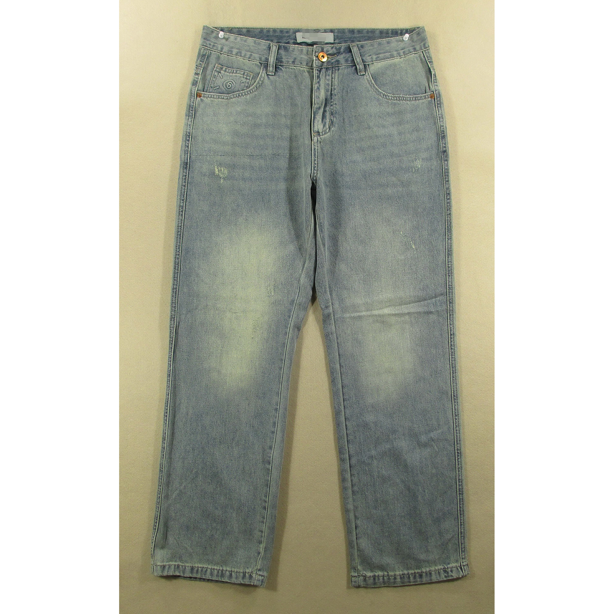 美式复古宽松直筒牛仔裤男