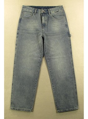 牛仔裤男美式多兜工装复古潮宽大直筒嘻哈滑板裤C303/68583*06