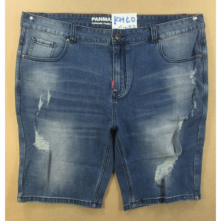 外单大码 弹力破洞肥佬裤 包邮 牛仔中裤 9011 男44码 H101 五分裤