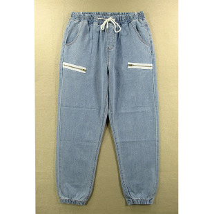 牛仔裤 W308 男欧版 潮牌束口复古宽松萝卜老爹裤 哈伦裤 6983