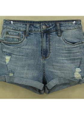 牛仔短裤热裤女27码欧版高腰夏季新款破洞卷边弹力潮O103/8357-07