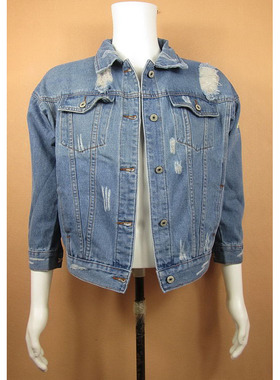 牛仔衣夹克外套男M码 韩版青春sv学院流行吊肩潮款XD*U401/21A-15