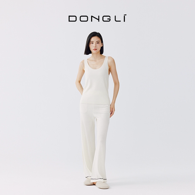 东黎宽肩带精纺羊绒背心